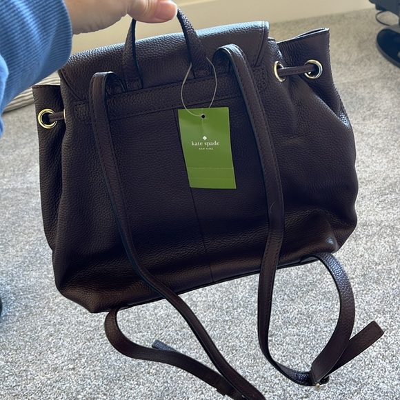 Brand new mahogany Kate spade leather back pack - Picture 3 of 6